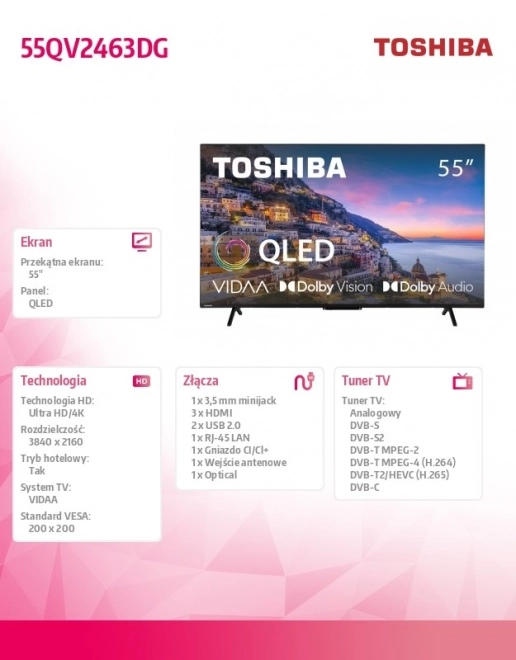 55-palcový televízor QLED 55QV2463DG