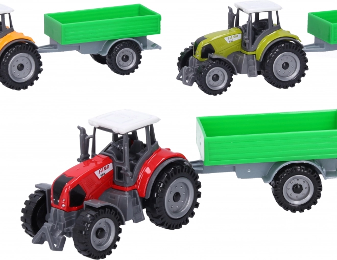 Kovový traktor s vlečkou