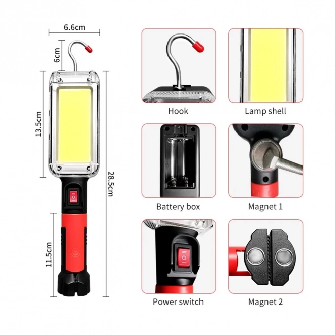 Dielenská lampa COB 700lm