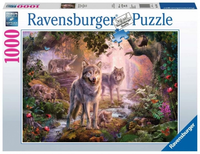 Puzzle Vlčia rodina v Lete 1000 Dielikov