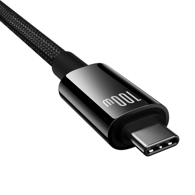 Nabíjací kábel Baseus Tungsten Gold USB-C na USB-C 100W 1,5m čierny