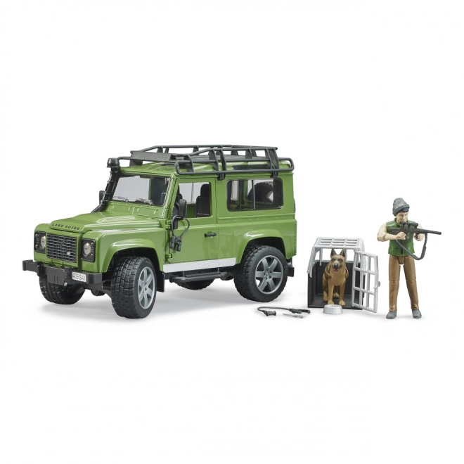 Lesníctvo - Land Rover Defender s myslivcom a psom