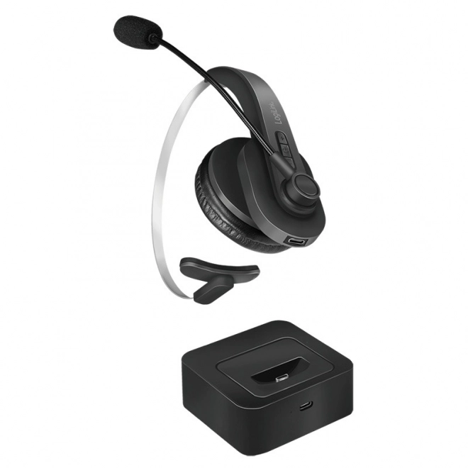 Bluetooth slúchadlo s mikrofónom a nabíjacou stanicou