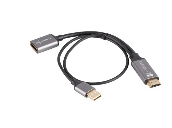 Adaptér HDMI na DisplayPort 4K 20 cm strieborný