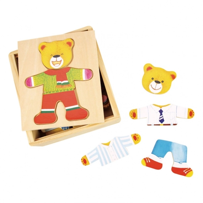 Bigjigs Toys Oblekacie puzzle Pan Medveď