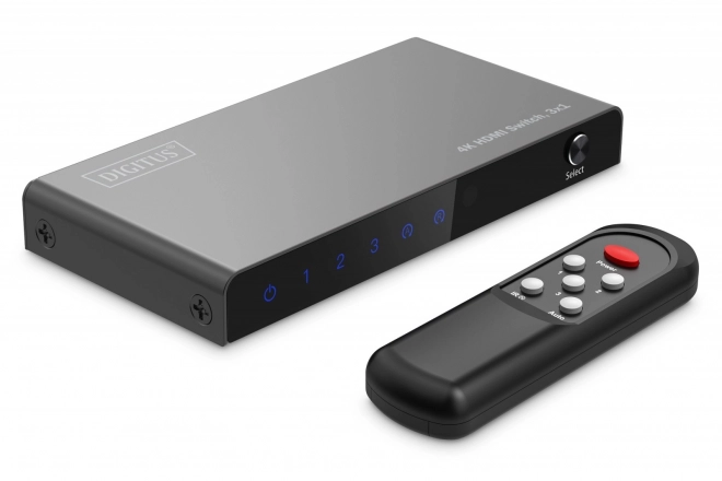 Priechodný HDMI prepínač 4K s diaľkovým ovládačom