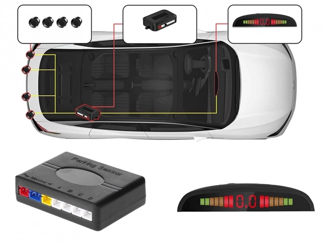 Súprava parkovacích snímačov s LCD displejom