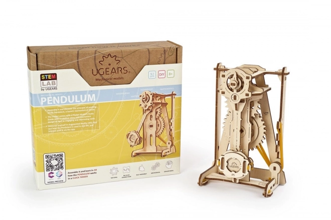 Ugears 3D puzzle - kyvadlový metronóm 92 dielikov