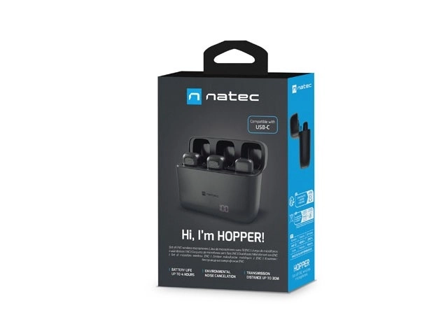 Bezdrôtový klopový mikrofón USB-C Natec Hopper