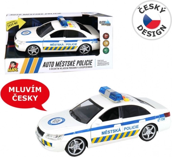 Policajné mestské auto so slovenským hlasom a majákom