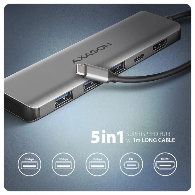USB-C hub AXAGON s 5 portmi