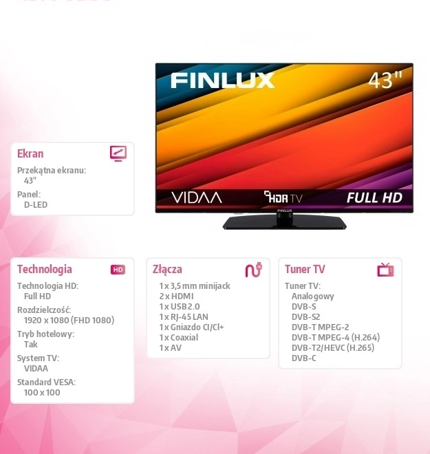 LED televízor 43 palcov