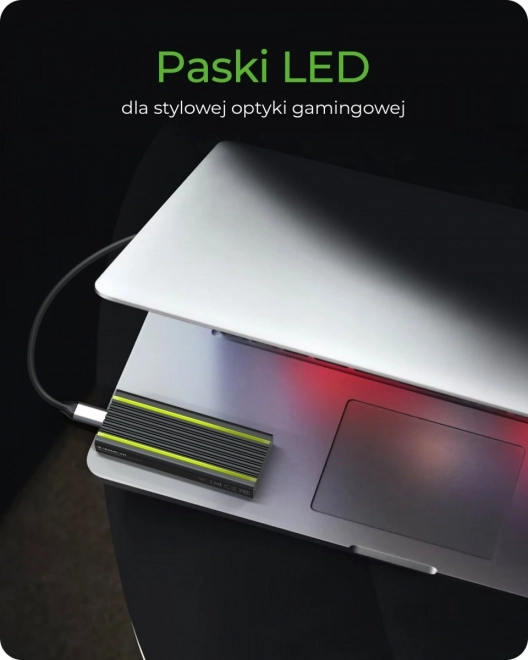 Obudowa pre NVMe SSD s RGB osvetlením