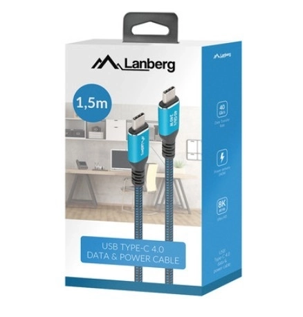 Usb-c kábel Lanberg USB4 s podporou 8K a silného nabíjania