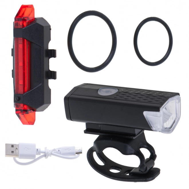 LED cyklistické svetlá set USB