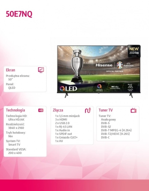 50-palcový televízor QLED 50E7NQ