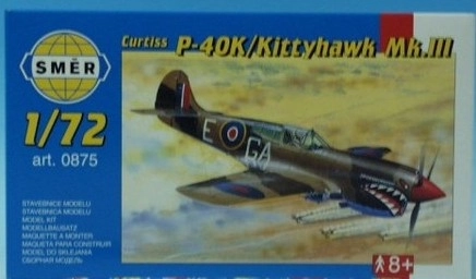 Stavebnica lietadla Curtiss P-40K v mierke 1:72