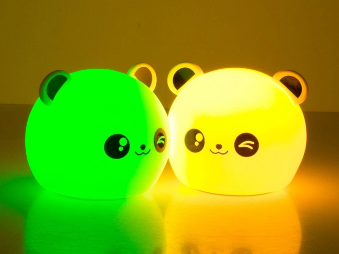 Nočná LED lampička Panda - Silikónová, RGB, Diaľkový Ovládač, USB