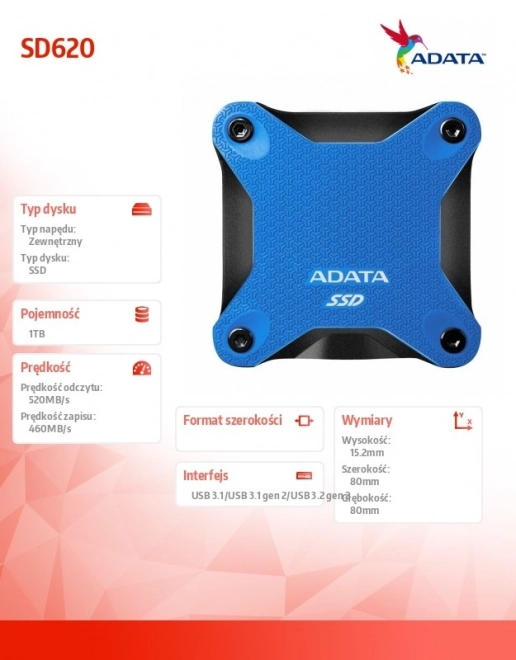 Externý SSD disk SD620 1TB modrý