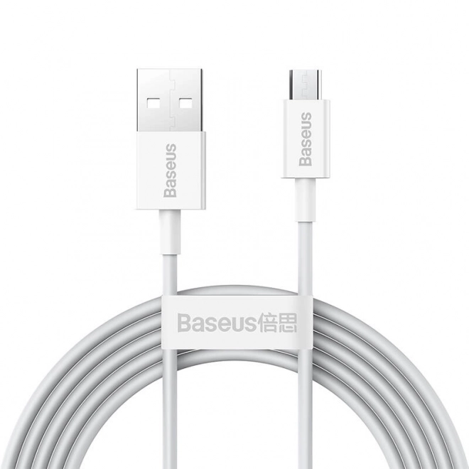 Odolný kábel Baseus USB na micro USB biely 2m