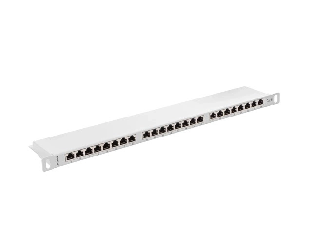 Patch panel 24 portov Kat.6 šedý tienený
