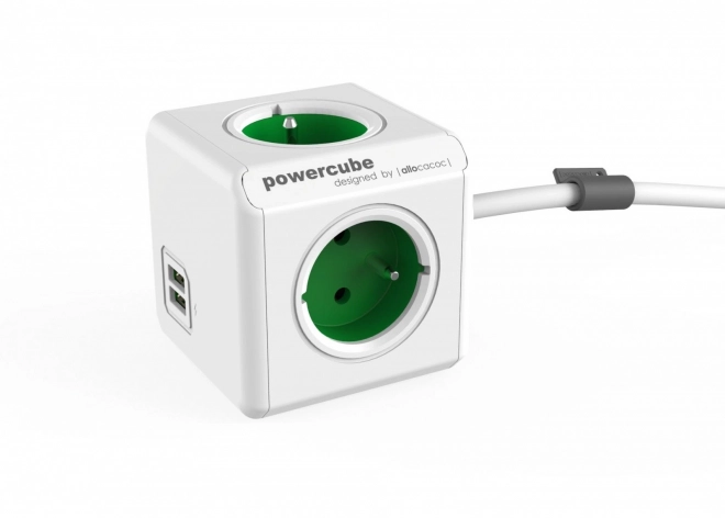 Napájacia lišta PowerCube Extended USB 1,5m zelená