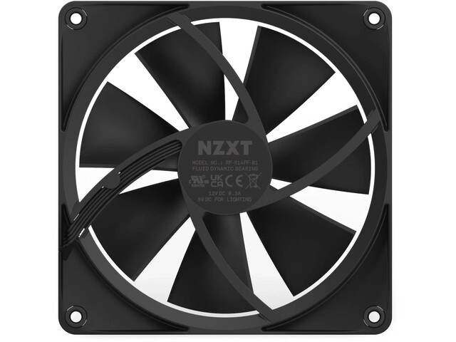 Nzxt rgb ventilátor 140mm čierny