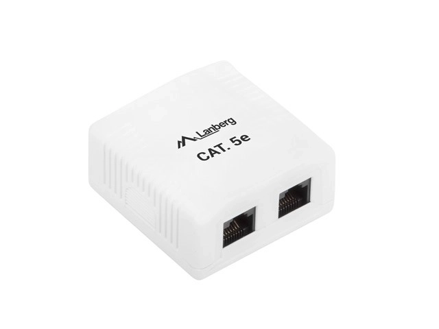 Biele natynkové zásuvky 2x RJ45 Kat.5E