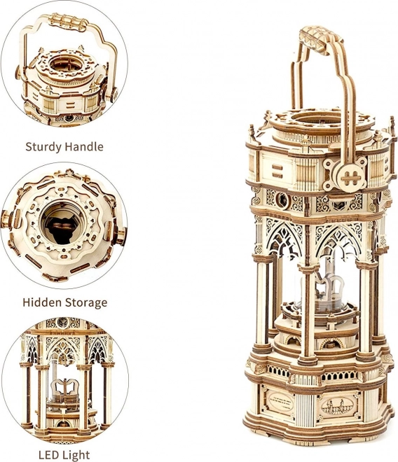 Viktoriánsky lampáš - krabička na hračky - 3D drevené puzzle