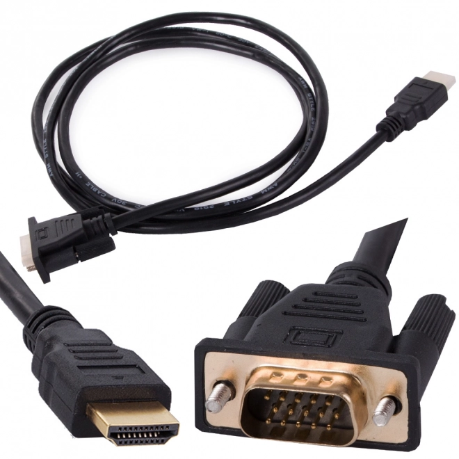 Kábel VGA - HDMI 1,3 m so zlatými konektormi Full HD