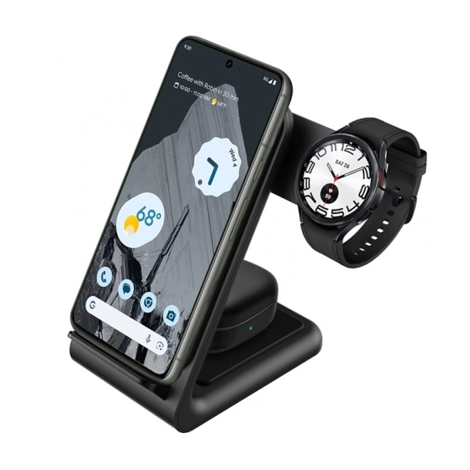 Bezdrôtová nabíjačka 3v1 pre iPhone, Samsung a Android, Galaxy Watch a TWS slúchadlá