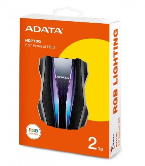 Externý pevný disk s RGB ADATA HD770G 2TB čierny