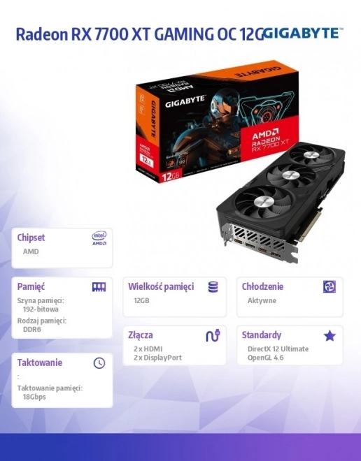 Grafická karta Radeon RX 7700 XT Gaming OC