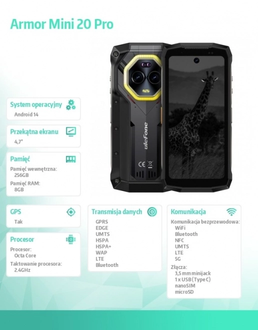 Smartfón Armor Mini 20 Pro 4G Čierny