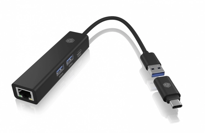 Hub 4v1 s LAN, 1x USB-C, 2x USB-A, 1x LAN