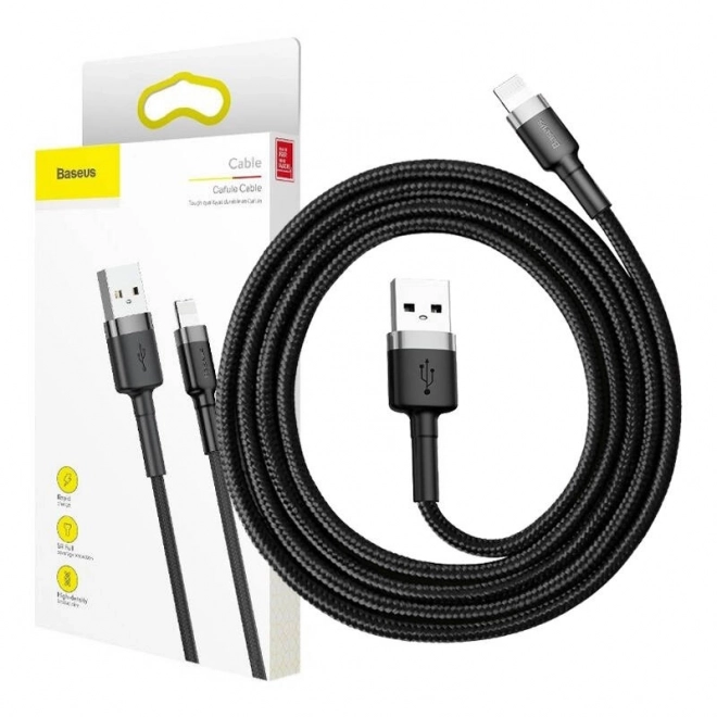 Baseus kábel USB Lightning 2 m šedo-čierny