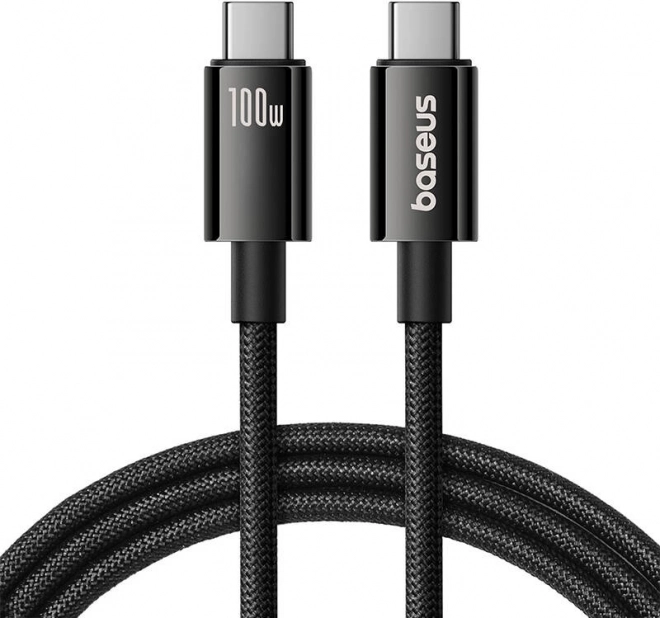 Baseus tungsten gold USB‑C na USB‑C kábel 100 W, 1,5 m, čierny