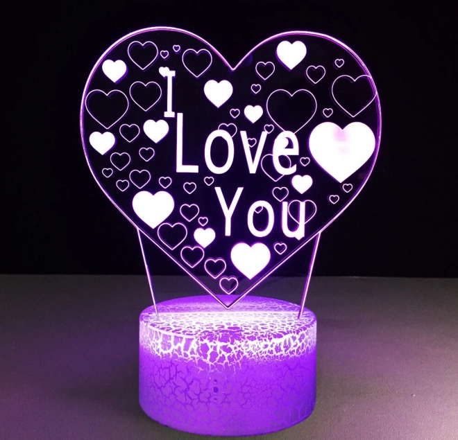 Lampička nocná 3D LED I Love You