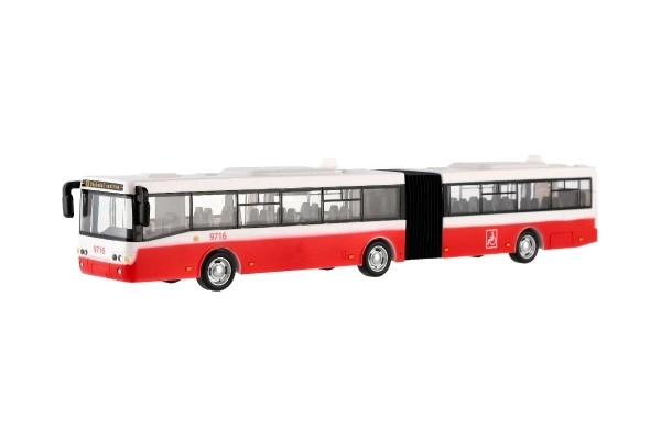 Česky hovoriaci plastový autobus 36 cm červený obojstranný na batérie. 40x10x7,5cm