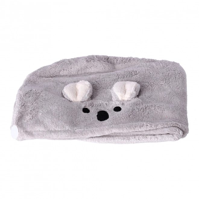 Superabsorpčný uterák na vlasy, turban na vlasy - sivý