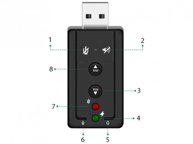 Externá USB zvuková karta 7.1 s mikrofónovým a slúchadlovým vstupom