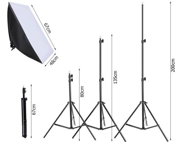 Sada fotografických softbox svetiel 135W