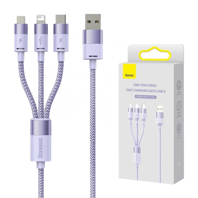 USB kábel 3v1 Baseus StarSpeed, USB-C, Micro a Lightning