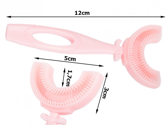 Manuálna silikónová zubná kefka pre deti v tvare U 360