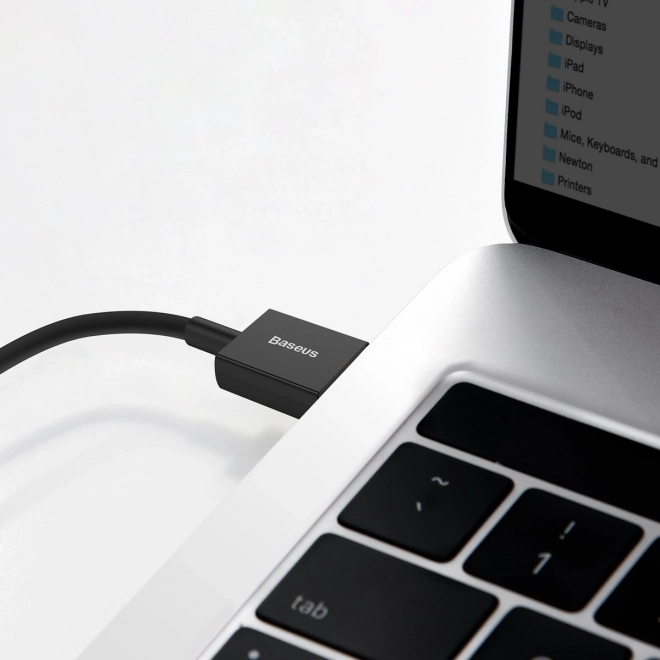 Rýchlonabíjací USB na USB-C kábel Baseus Superior 2m čierny