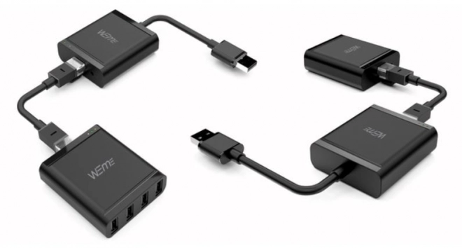 USB 2.0 predlžovač cez IP 4x USB 60m