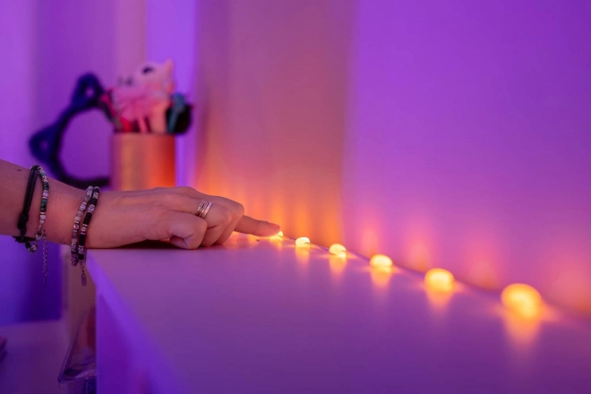 Inteligentné lampy Twinkly z LED svetlami, tvar srdca, zelený kábel, 12 m