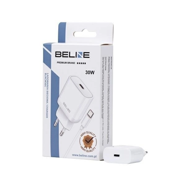 30W sieťová nabíjačka GaN USB-C + kábel USB-C – Biela
