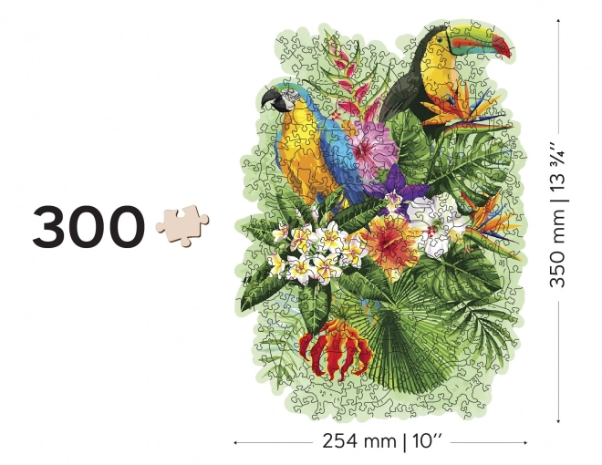 Drevené puzzle Tropické vtáky