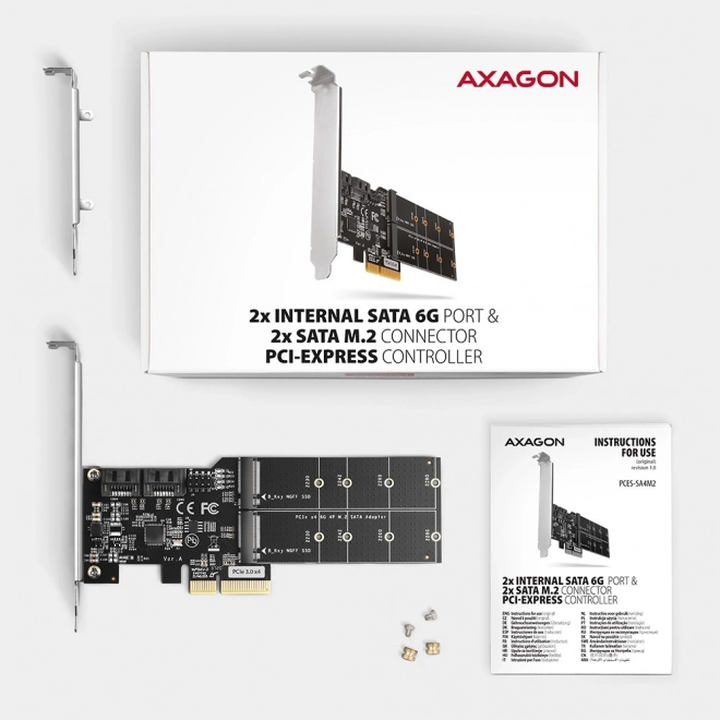 PCIe Kontrolér s 2x SATA a 2x M.2 Portmi